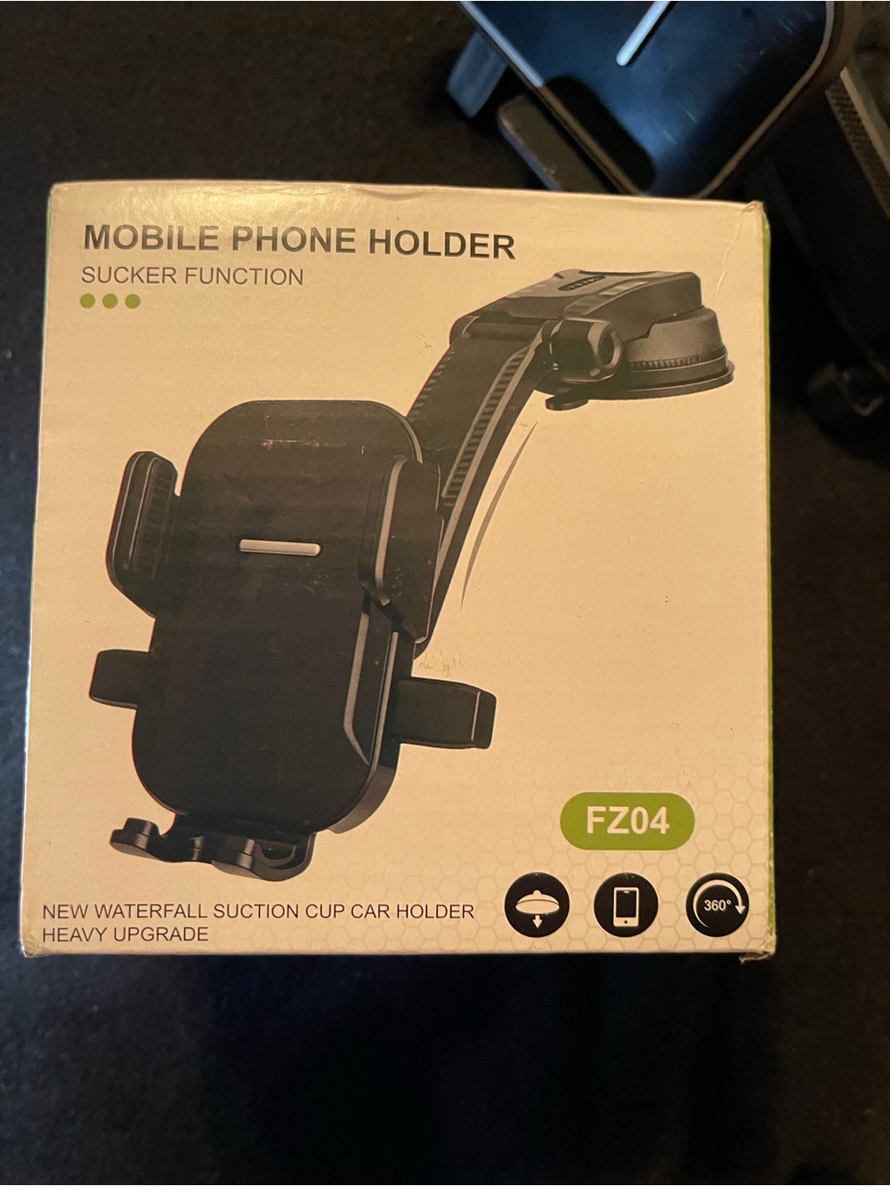New in Box! Universal Black Car Phone Holder with Suction Mount - FZ04